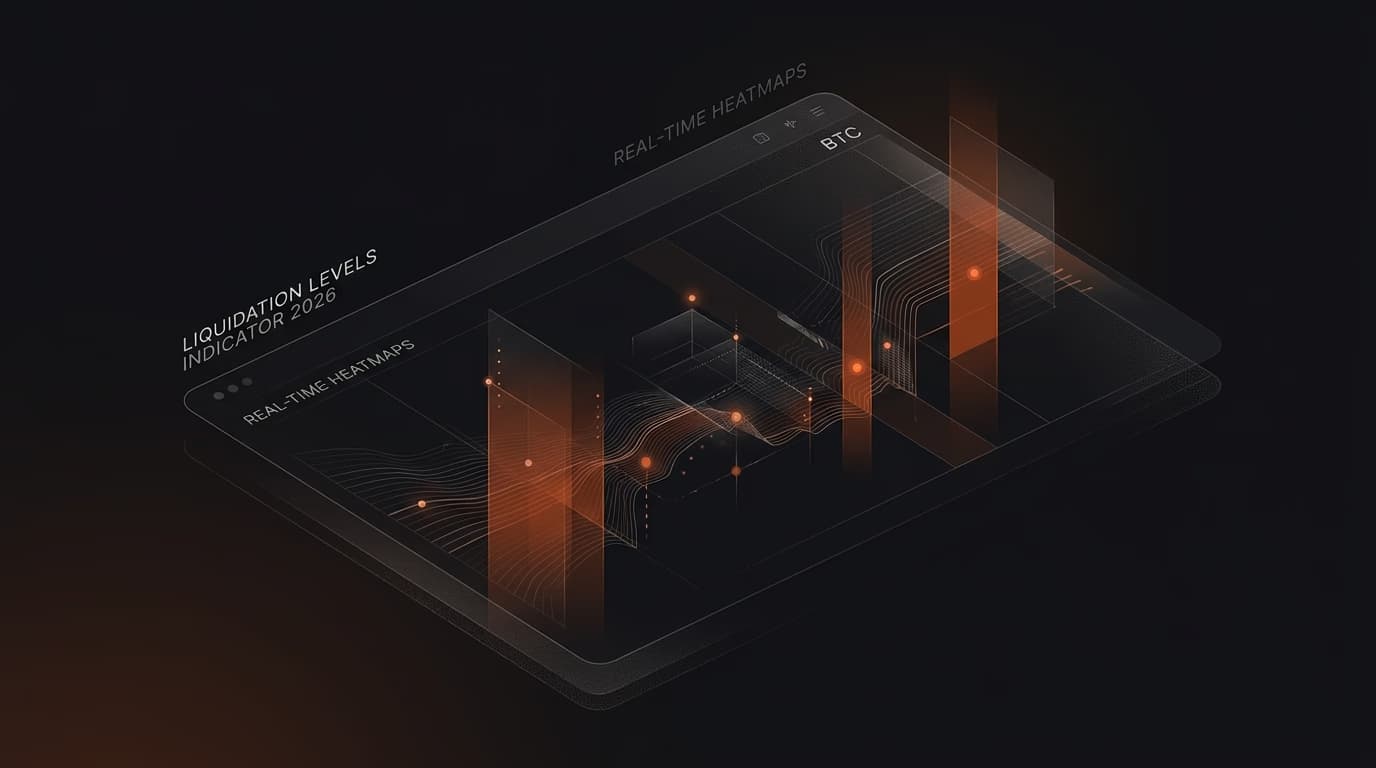 Liquidation Levels Indicator 2026: Real-Time Heatmaps, Stats & Trading Strategies for BTC — liquidation levels indicator — futures trading platform context, abstract editorial illustration