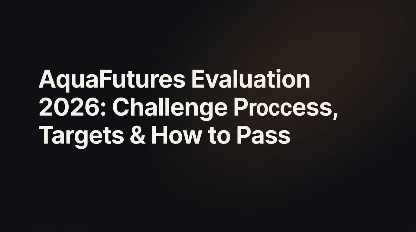 AquaFutures Evaluation 2026: Challenge Process, Targets & How to Pass — Aquafutures evaluation — futures trading platform context, abstract editorial illustration