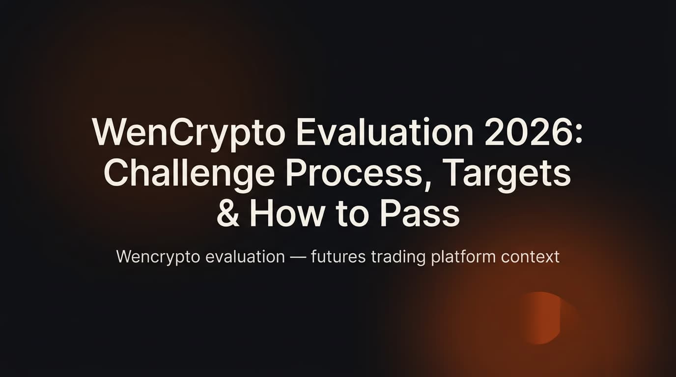 WenCrypto Evaluation 2026: Challenge Process, Targets & How to Pass — Wencrypto evaluation — futures trading platform context, abstract editorial illustration