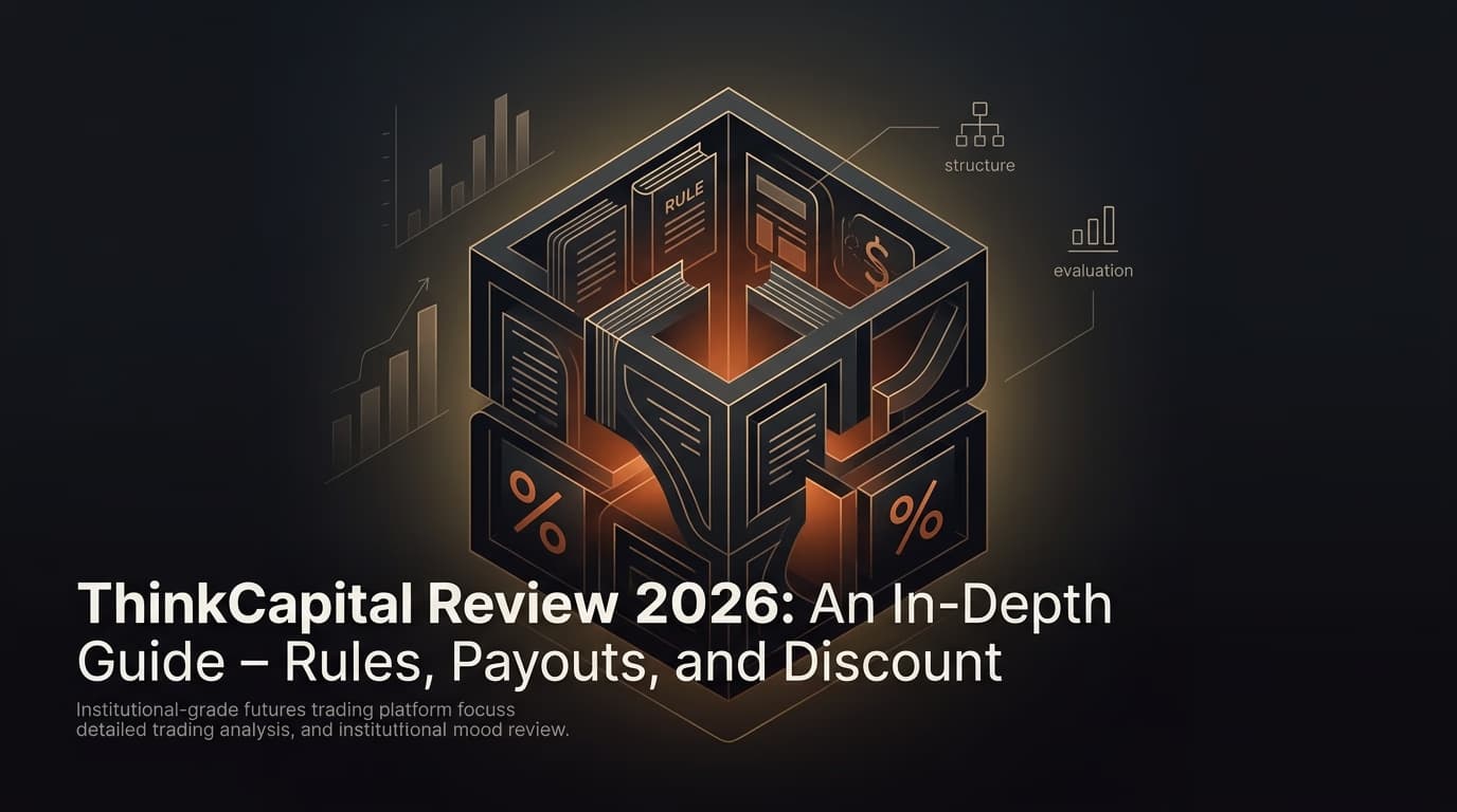 ThinkCapital Review 2026: An In-Depth Guide - Rules, Payouts, and Discount — Thinkcapital review — futures trading platform context, abstract editorial illustration