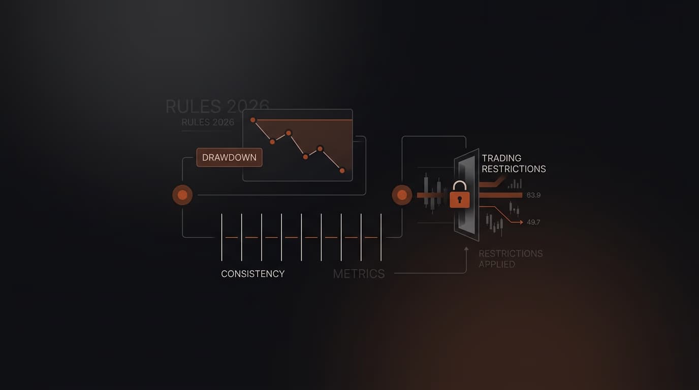 Instant Funding Rules 2026: Drawdown, Consistency & Trading Restrictions — Instant Funding rules — futures trading platform context, abstract editorial illustration