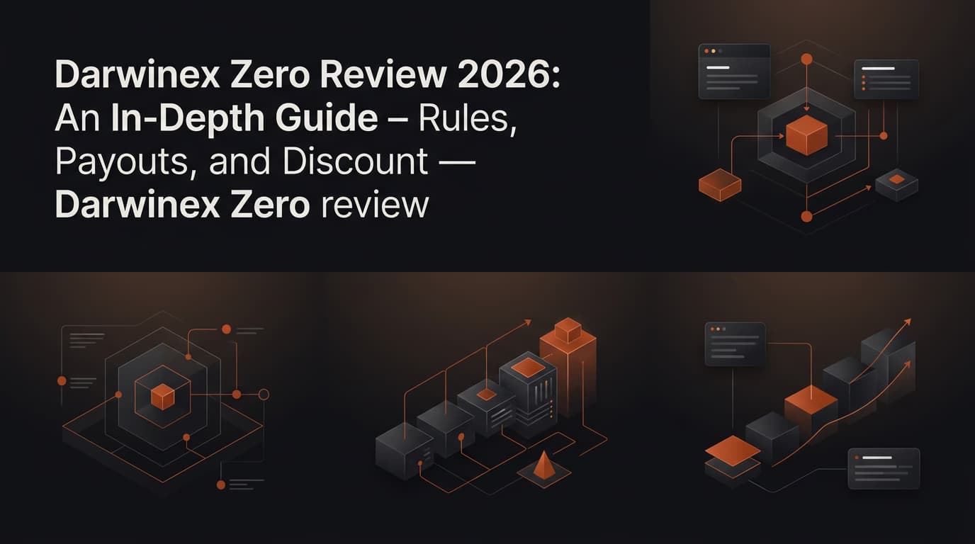Darwinex Zero Review 2026: An In-Depth Guide - Rules, Payouts, and Discount — Darwinex Zero review — futures trading platform context, abstract editorial illustration