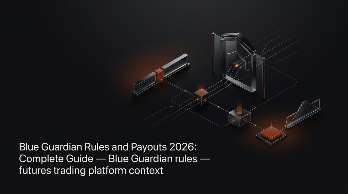 Blue Guardian Rules and Payouts 2026: Complete Guide — Blue Guardian rules — futures trading platform context, abstract editorial illustration