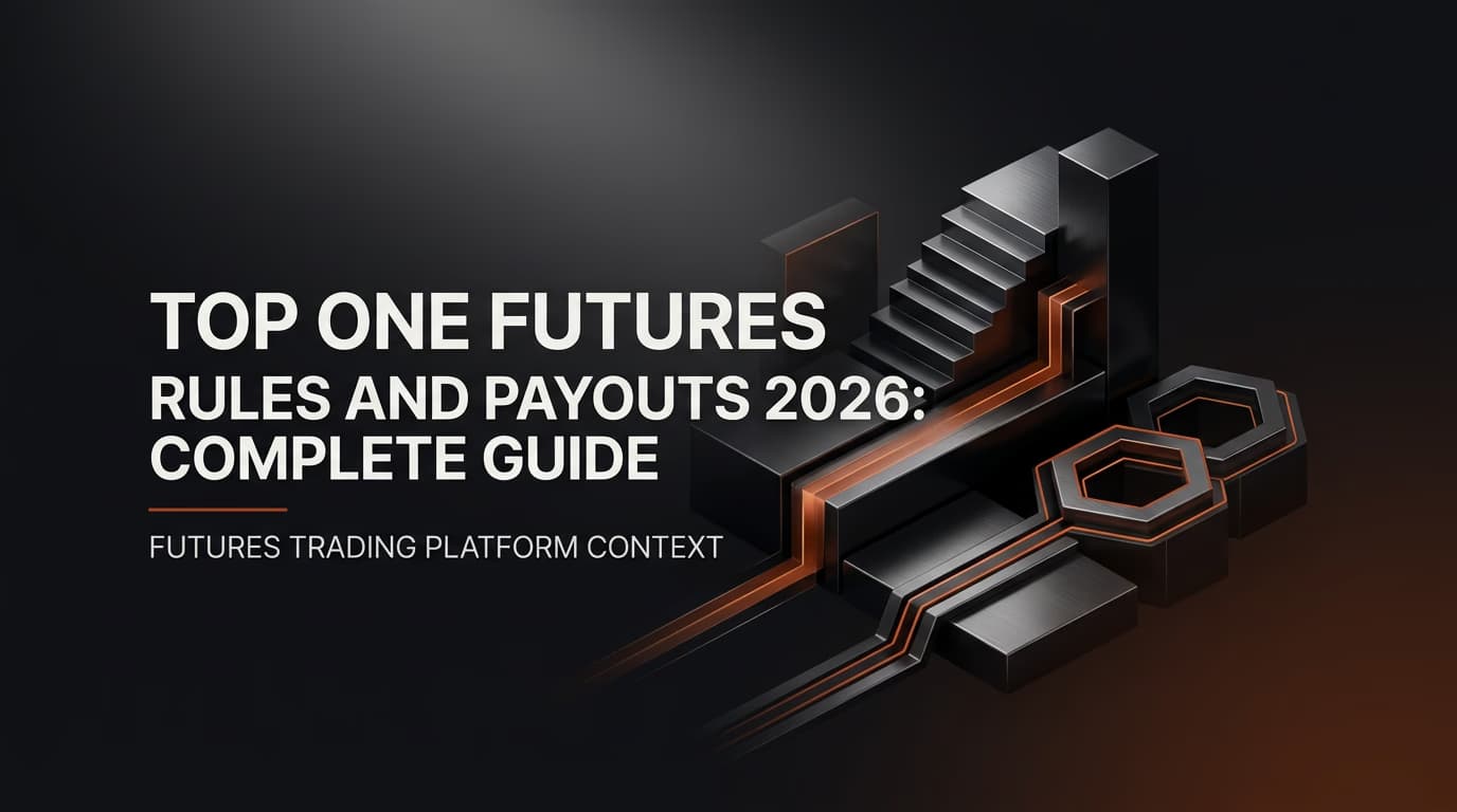 Top One Futures Rules and Payouts 2026: Complete Guide — Top One Futures rules — futures trading platform context, abstract editorial illustration