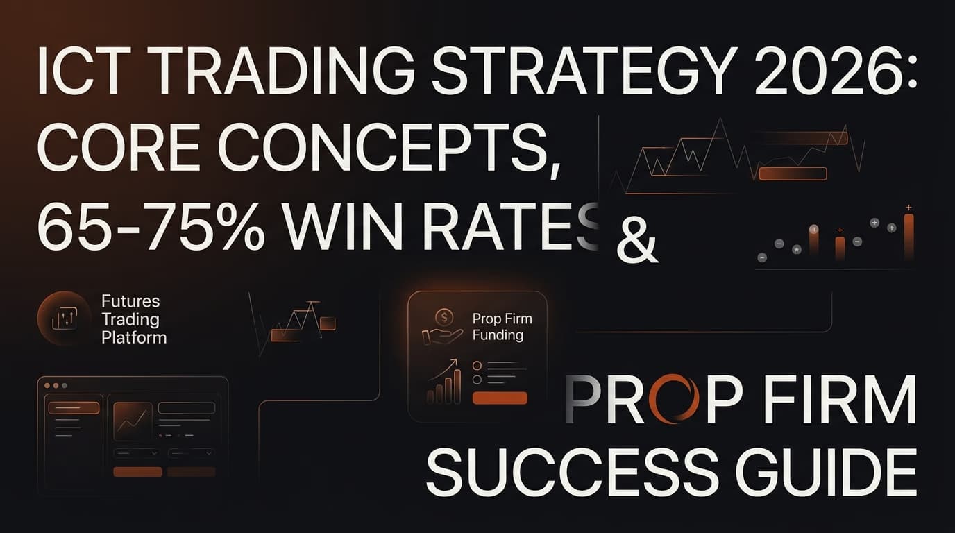 ICT Trading Strategy 2026: Core Concepts, 65-75% Win Rates & Prop Firm Success Guide — ict trading strategy — futures trading platform context, abstract editorial illustration