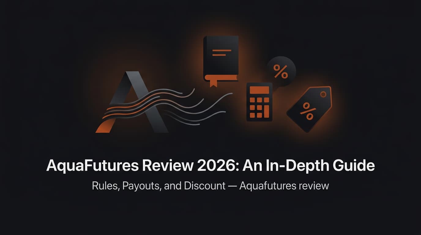 AquaFutures Review 2026: An In-Depth Guide - Rules, Payouts, and Discount — Aquafutures review — futures trading platform context, abstract editorial illustration