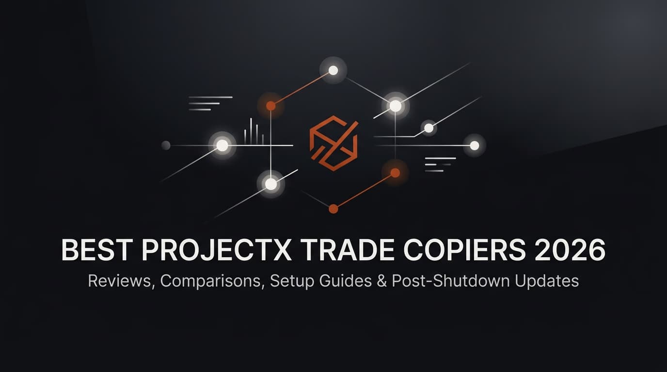 Best ProjectX Trade Copiers 2026: Reviews, Comparisons, Setup Guides & Post-Shutdown Updates — projectx trade copier — futures trading platform context, abstract editorial illustration