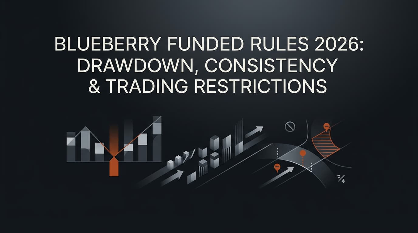 Blueberry Funded Rules 2026: Drawdown, Consistency & Trading Restrictions — Blueberry Funded rules — futures trading platform context, abstract editorial illustration