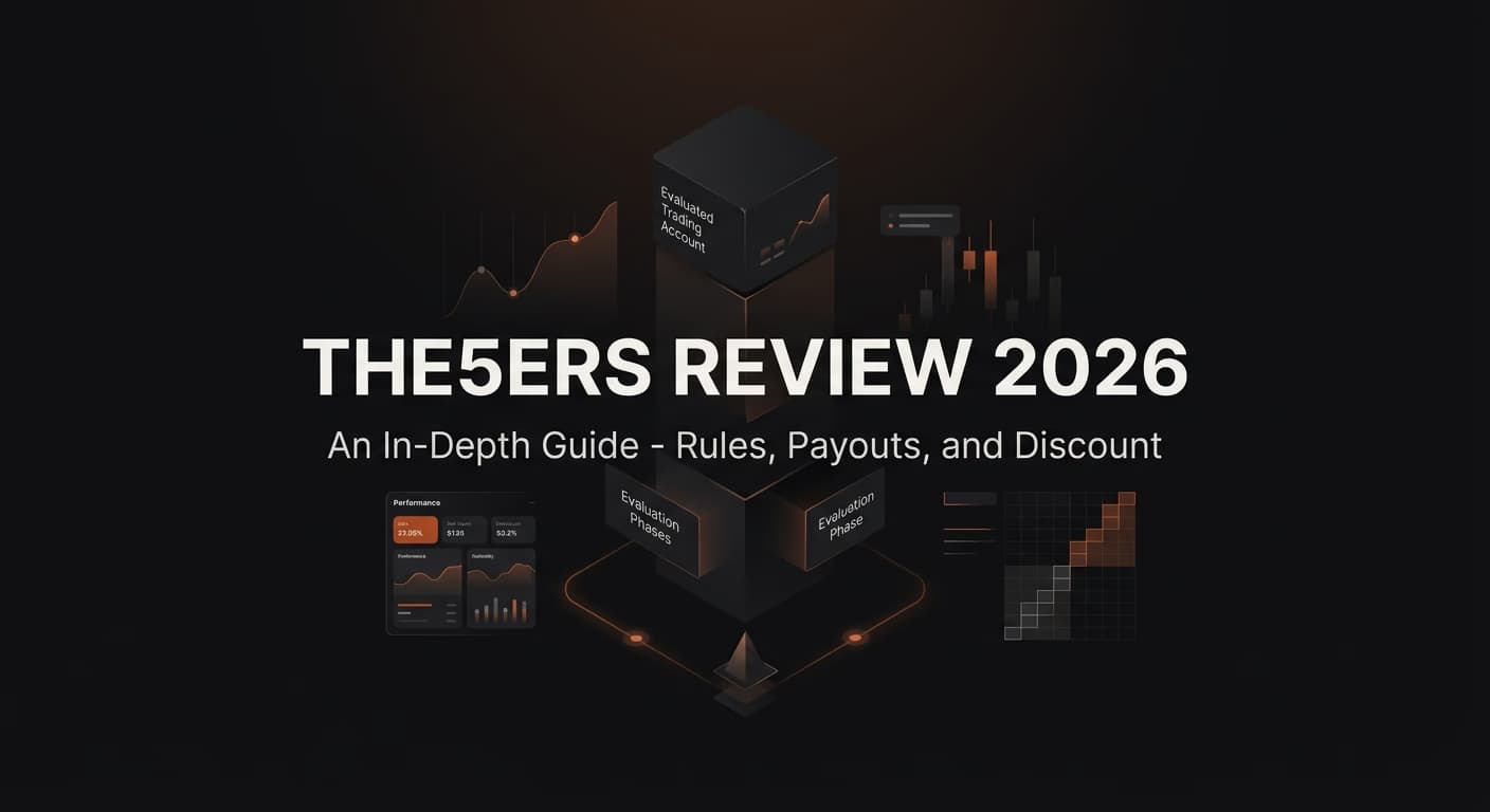 the5ers Review 2026: An In-Depth Guide - Rules, Payouts, and Discount — The5ers review — futures trading platform context, abstract editorial illustration