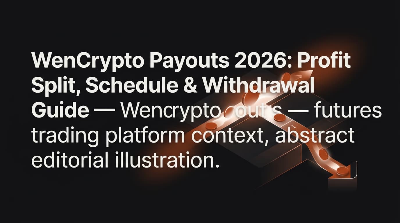 WenCrypto Payouts 2026: Profit Split, Schedule & Withdrawal Guide — Wencrypto payouts — futures trading platform context, abstract editorial illustration
