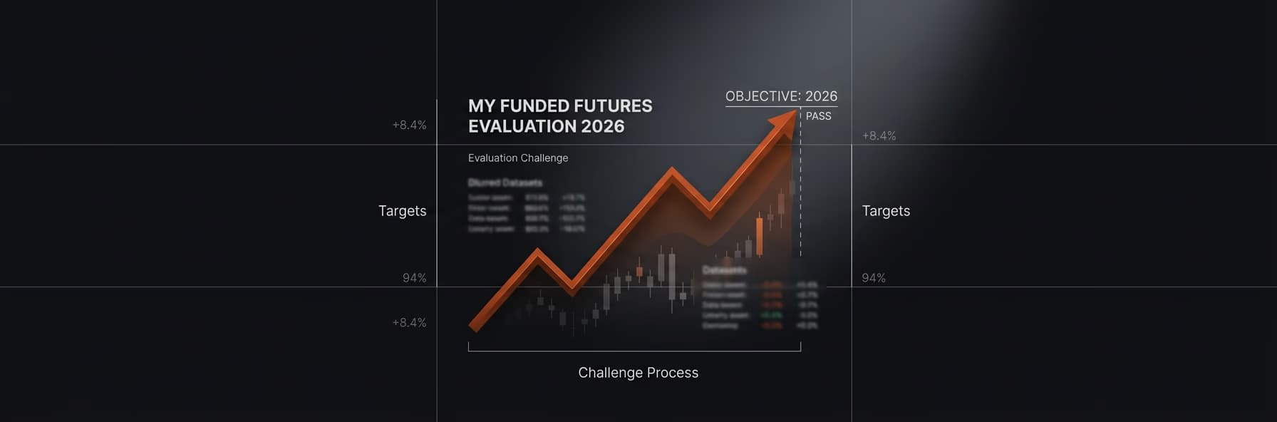 My Funded Futures Evaluation 2026: Challenge Process, Targets & How to Pass — My Funded Futures evaluation — futures trading platform context, abstract editorial illustration