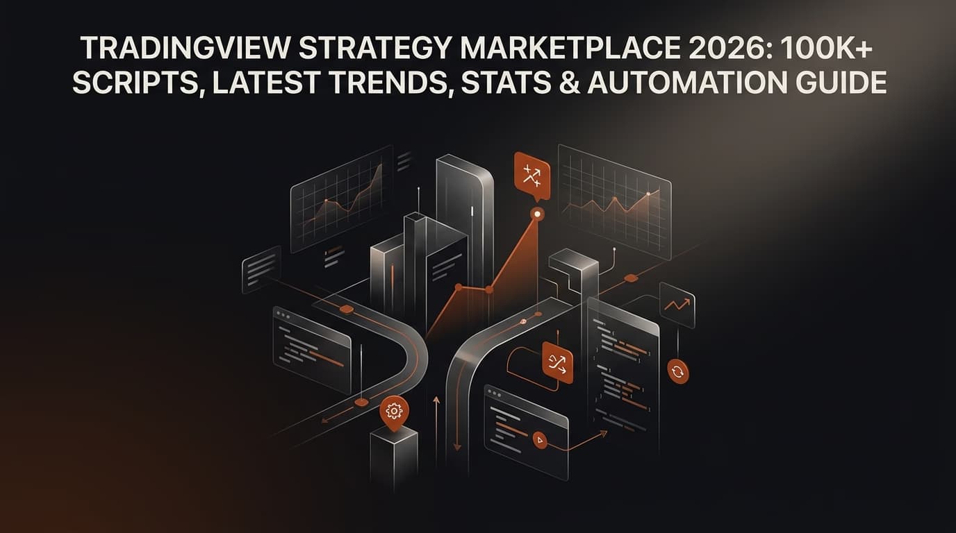 TradingView Strategy Marketplace 2026: 100K+ Scripts, Latest Trends, Stats & Automation Guide — tradingview strategy marketplace — futures trading platform context, abstract editorial illustration