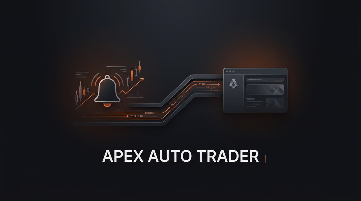 Apex Auto Trader 2026 Review: Automate TradingView Alerts for Apex Trader Funding – Features, Rules & Payout Proof — apex auto trader — futures trading platform context, abstract editorial illustration