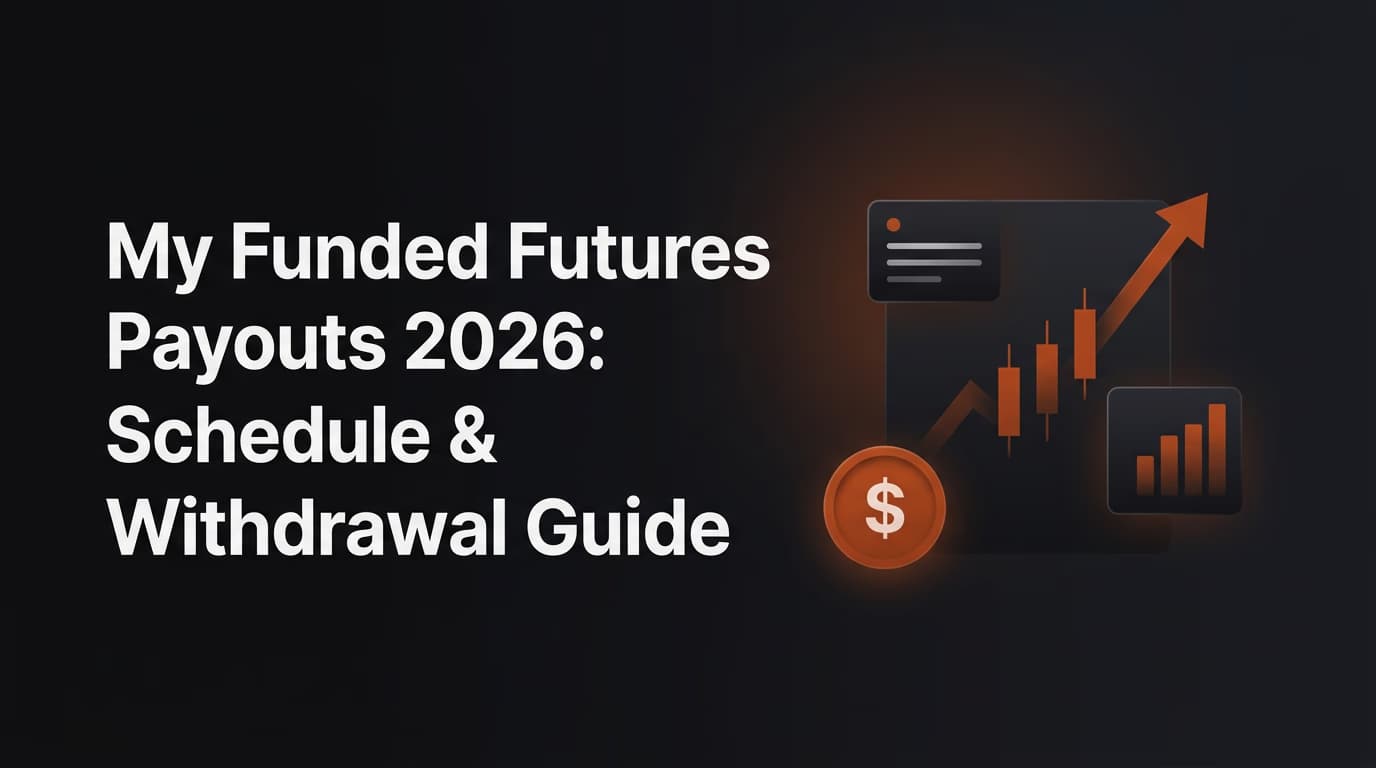 My Funded Futures Payouts 2026: Profit Split, Schedule & Withdrawal Guide — My Funded Futures payouts — futures trading platform context, abstract editorial illustration