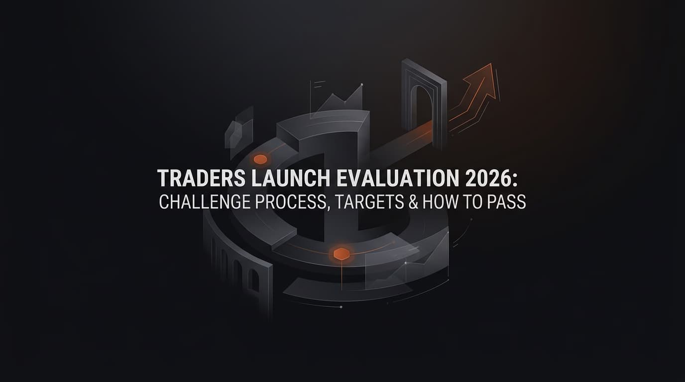 Traders Launch Evaluation 2026: Challenge Process, Targets & How to Pass — Traders Launch evaluation — futures trading platform context, abstract editorial illustration