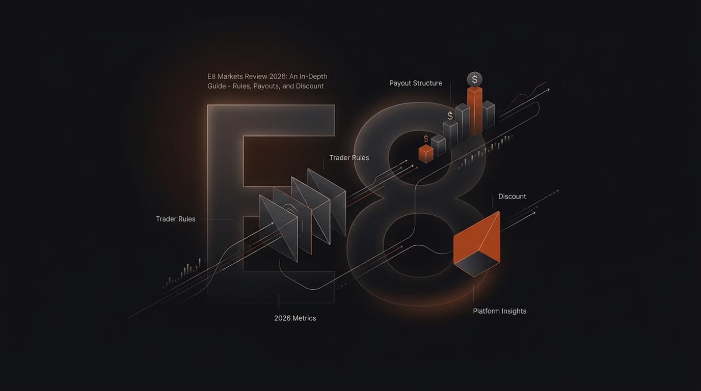 E8 Markets Review 2026: An In-Depth Guide - Rules, Payouts, and Discount — E8 Markets payout — futures trading platform context, abstract editorial illustration