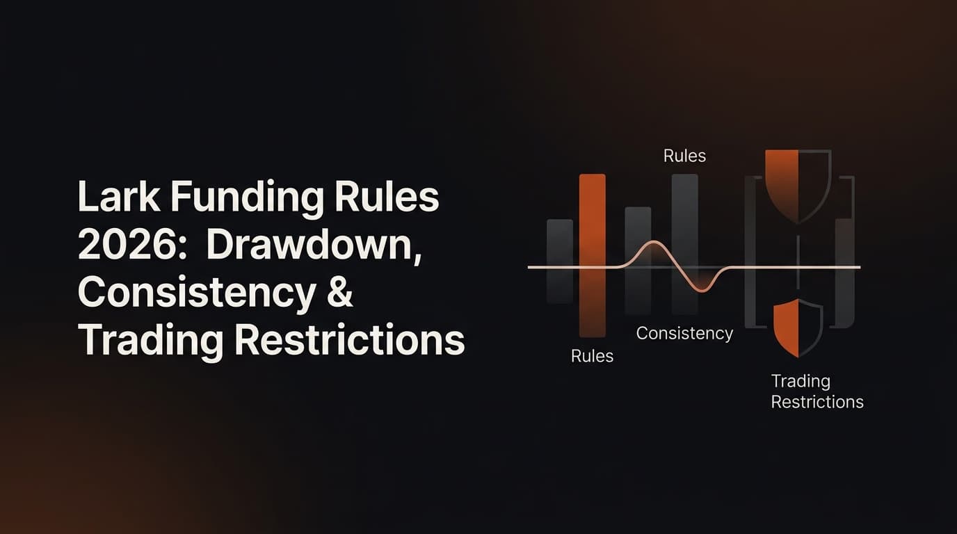 Lark Funding Rules 2026: Drawdown, Consistency & Trading Restrictions — Lark Funding trading rules — futures trading platform context, abstract editorial illustration