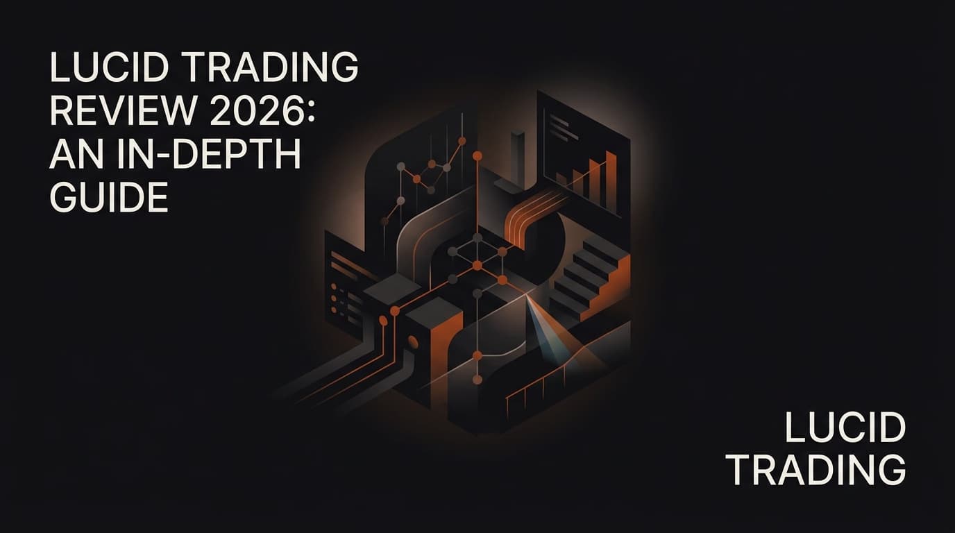 Lucid Trading Review 2026: An In-Depth Guide - Rules, Payouts, and Discount — is Lucid Trading legit — futures trading platform context, abstract editorial illustration