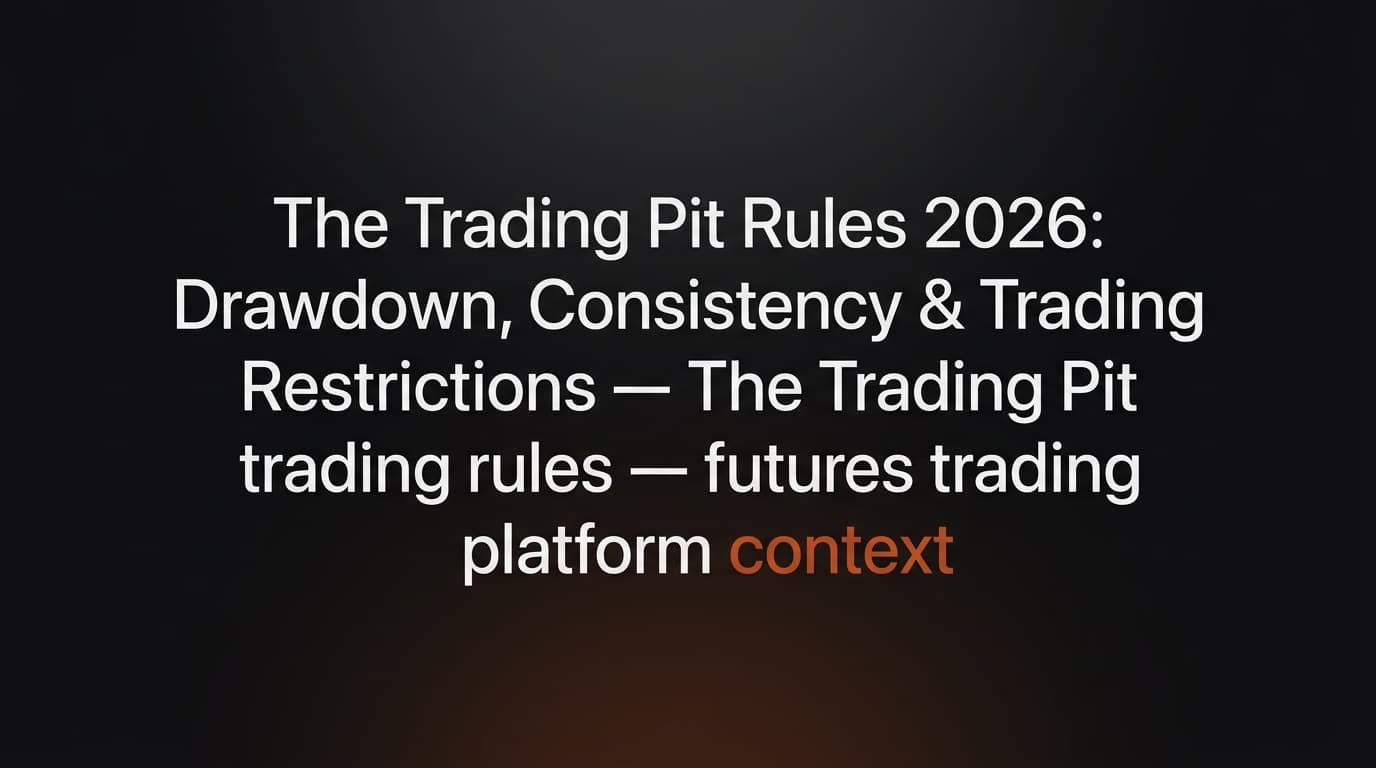 The Trading Pit Rules 2026: Drawdown, Consistency & Trading Restrictions — The Trading Pit trading rules — futures trading platform context, abstract editorial illustration