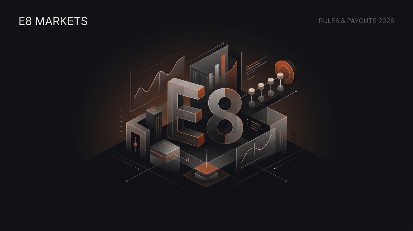 E8 Markets Rules and Payouts 2026: Complete Guide — E8 Markets consistency rule — futures trading platform context, abstract editorial illustration