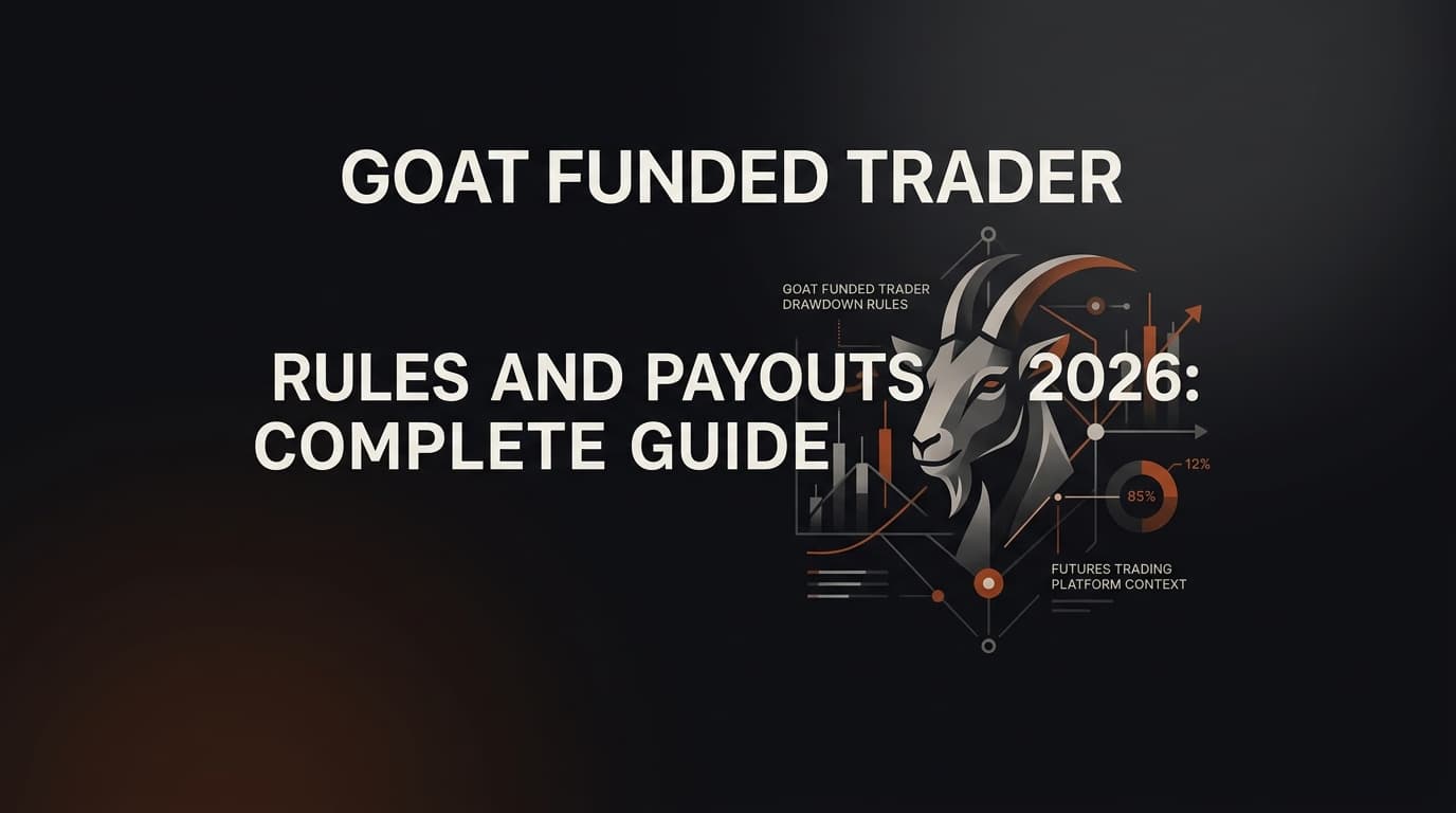 Goat Funded Trader Rules and Payouts 2026: Complete Guide — Goat Funded Trader drawdown rules — futures trading platform context, abstract editorial illustration