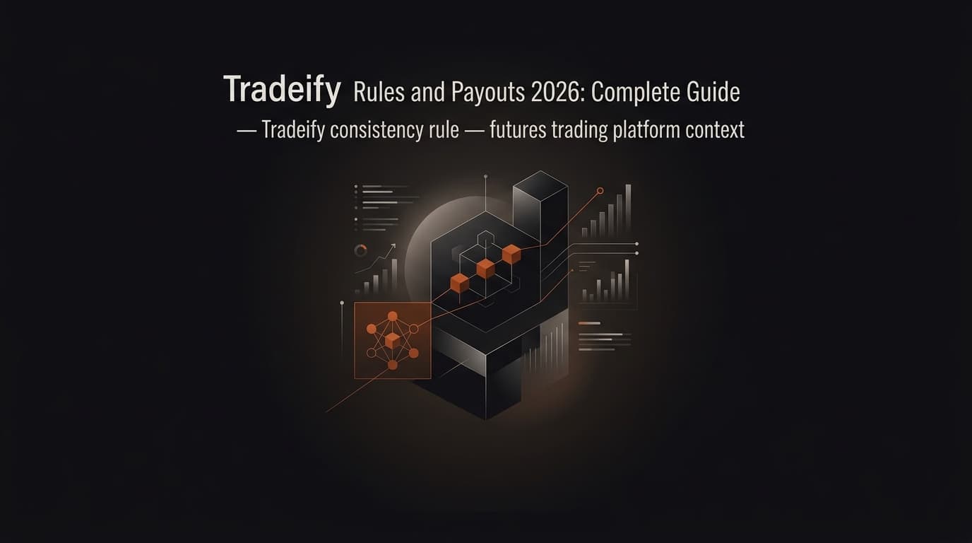 Tradeify Rules and Payouts 2026: Complete Guide — Tradeify consistency rule — futures trading platform context, abstract editorial illustration