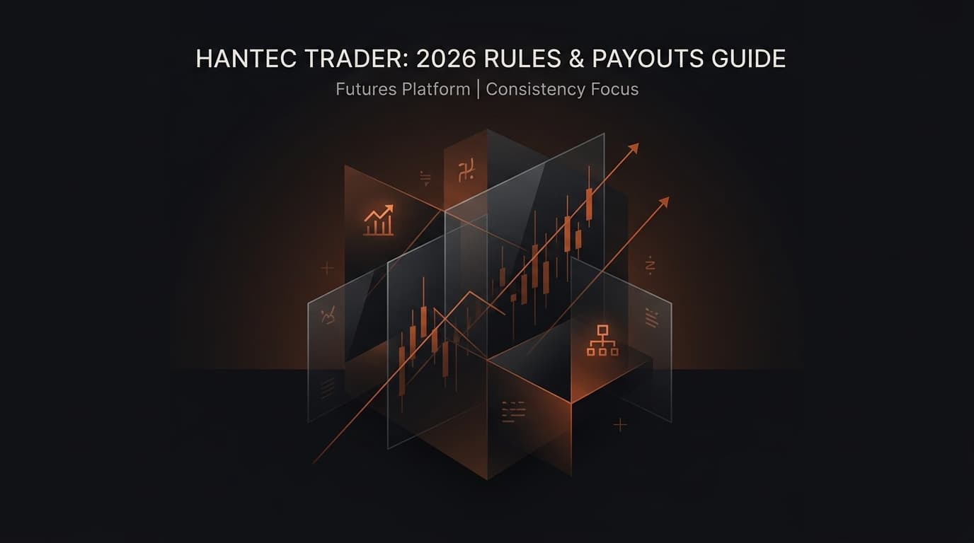 Hantec Trader Rules and Payouts 2026: Complete Guide — Hantec Trader consistency rule — futures trading platform context, abstract editorial illustration