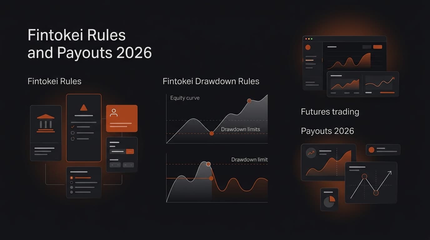Fintokei Rules and Payouts 2026: Complete Guide — Fintokei drawdown rules — futures trading platform context, abstract editorial illustration
