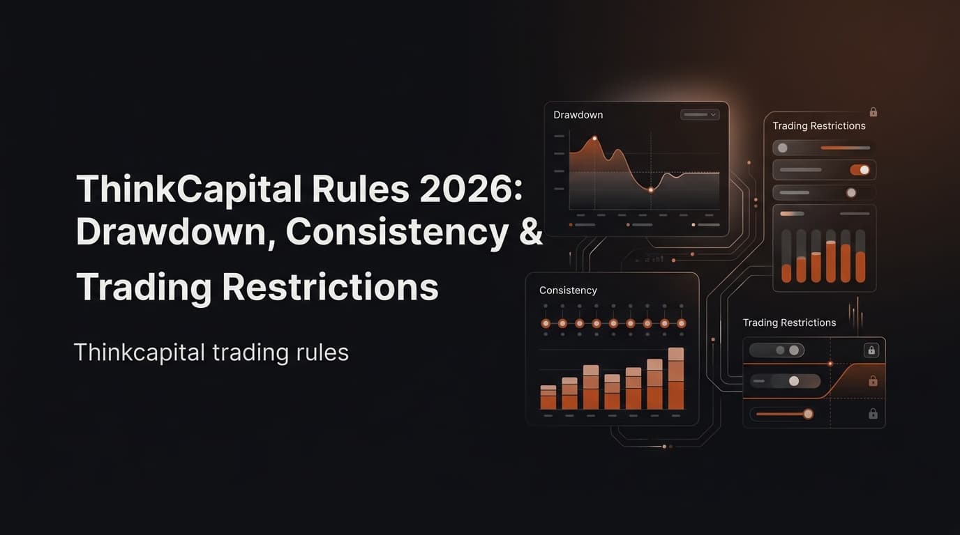 ThinkCapital Rules 2026: Drawdown, Consistency & Trading Restrictions — Thinkcapital trading rules — futures trading platform context, abstract editorial illustration