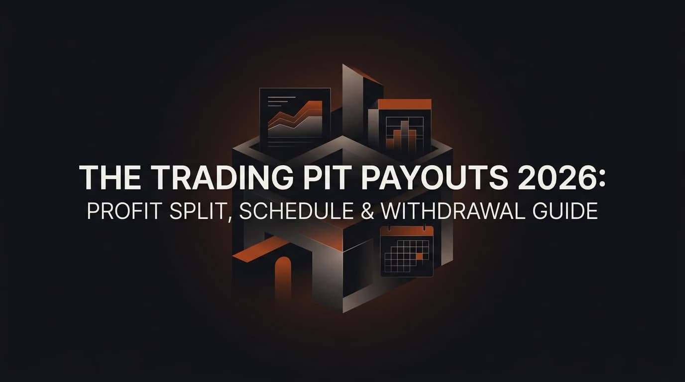 The Trading Pit Payouts 2026: Profit Split, Schedule & Withdrawal Guide — The Trading Pit payouts — futures trading platform context, abstract editorial illustration