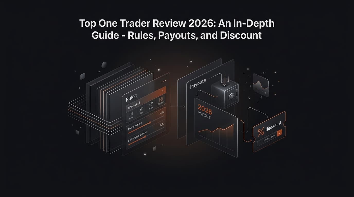 Top One Trader Review 2026: An In-Depth Guide - Rules, Payouts, and Discount — Top One Trader payout — futures trading platform context, abstract editorial illustration