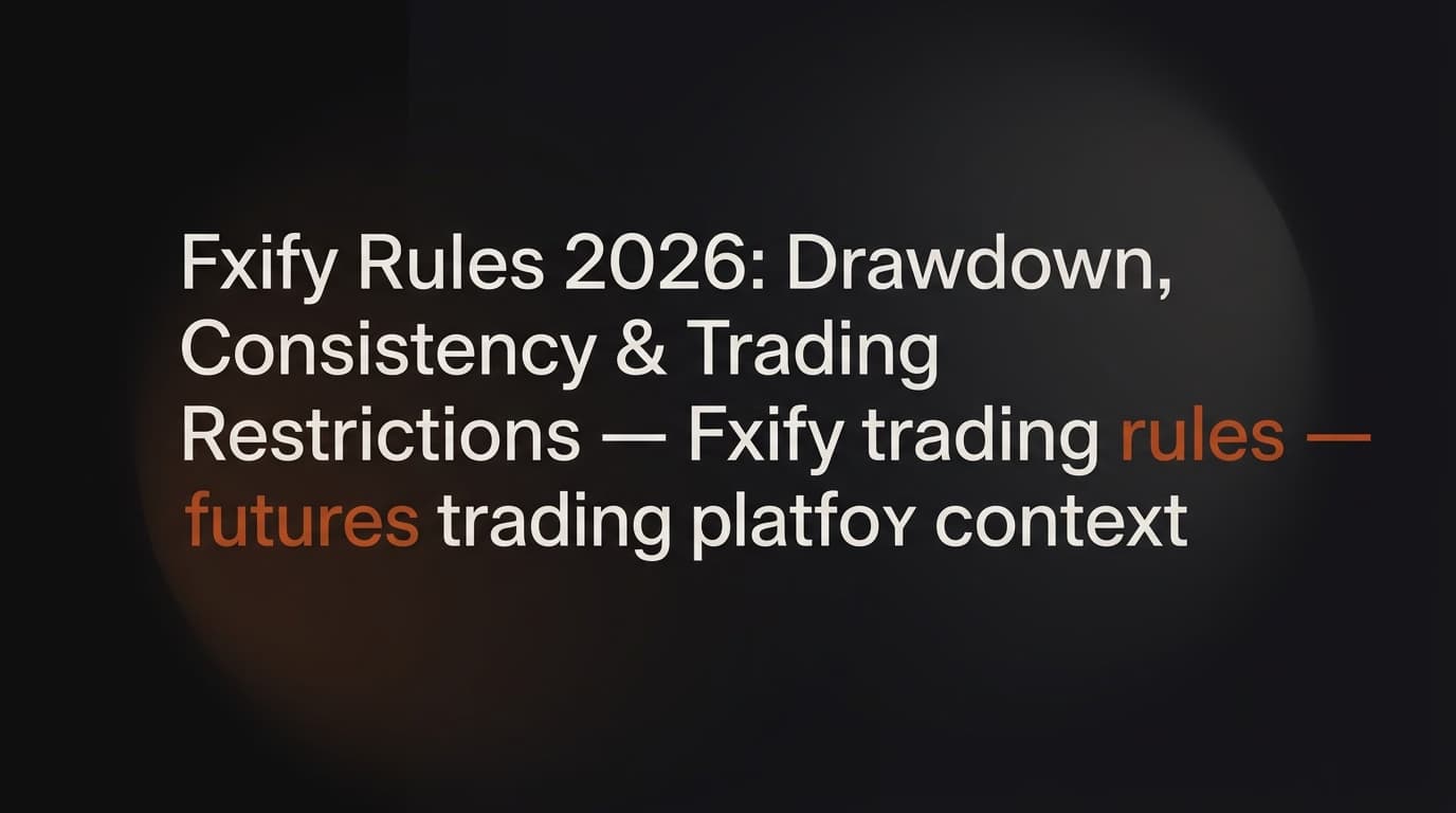 Fxify Rules 2026: Drawdown, Consistency & Trading Restrictions — Fxify trading rules — futures trading platform context, abstract editorial illustration