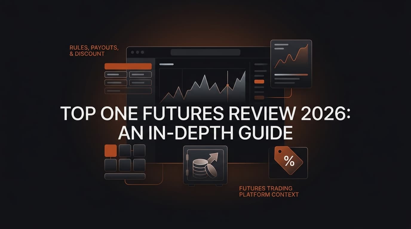 Top One Futures Review 2026: An In-Depth Guide - Rules, Payouts, and Discount — Top One Futures payout — futures trading platform context, abstract editorial illustration