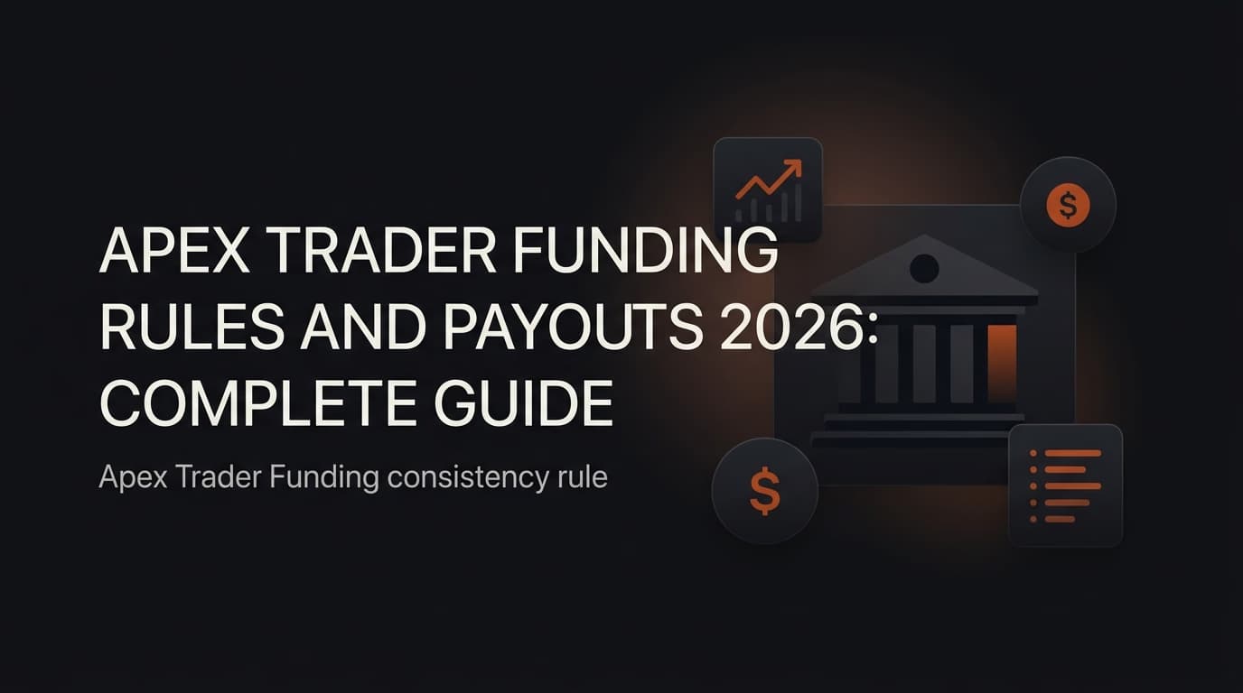 Apex Trader Funding Rules and Payouts 2026: Complete Guide — Apex Trader Funding consistency rule — futures trading platform context, abstract editorial illustration