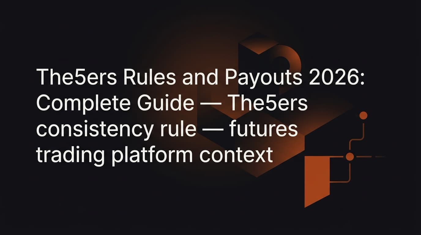 the5ers Rules and Payouts 2026: Complete Guide — The5ers consistency rule — futures trading platform context, abstract editorial illustration
