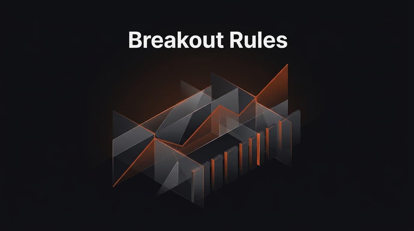 Breakout Rules 2026: Drawdown, Consistency & Trading Restrictions — Breakout rules — futures trading platform context, abstract editorial illustration