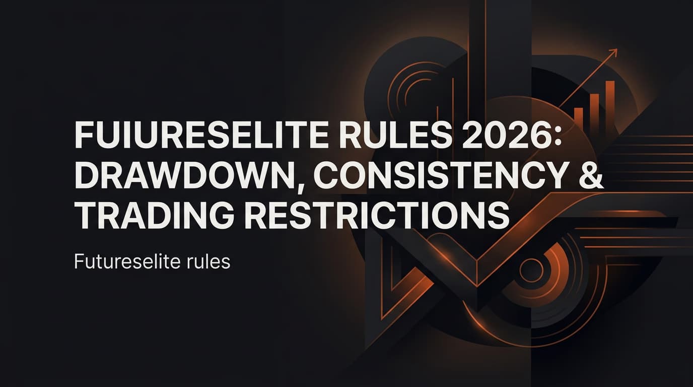 FuturesElite Rules 2026: Drawdown, Consistency & Trading Restrictions — Futureselite rules — futures trading platform context, abstract editorial illustration