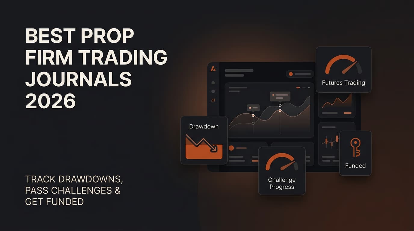 Best Prop Firm Trading Journals 2026: Track Drawdowns, Pass Challenges & Get Funded (Top Tools Reviewed) — prop firm trading journal — futures trading platform context, abstract editorial illustration