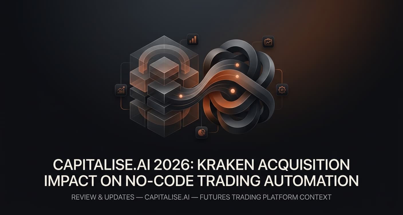Capitalise.ai 2026: Kraken Acquisition Impact on No-Code Trading Automation – Review & Updates — capitalise.ai — futures trading platform context, abstract editorial illustration
