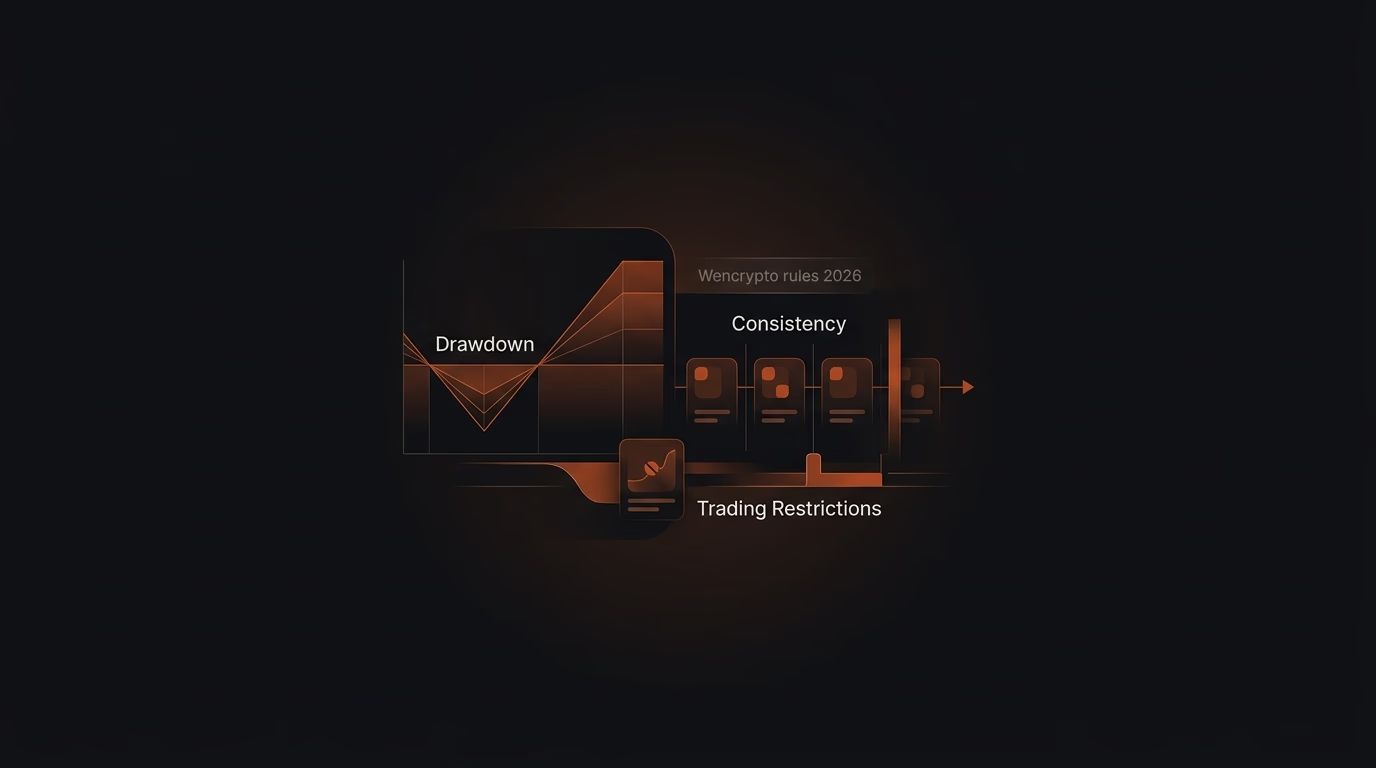 WenCrypto Rules 2026: Drawdown, Consistency & Trading Restrictions — Wencrypto rules — futures trading platform context, abstract editorial illustration