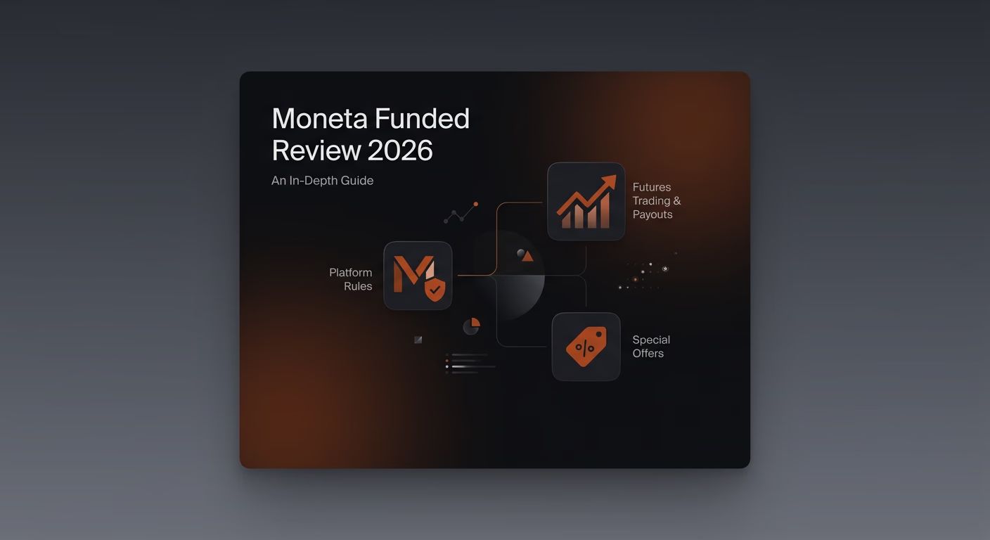 Moneta Funded Review 2026: An In-Depth Guide - Rules, Payouts, and Discount — Moneta Funded review — futures trading platform context, abstract editorial illustration