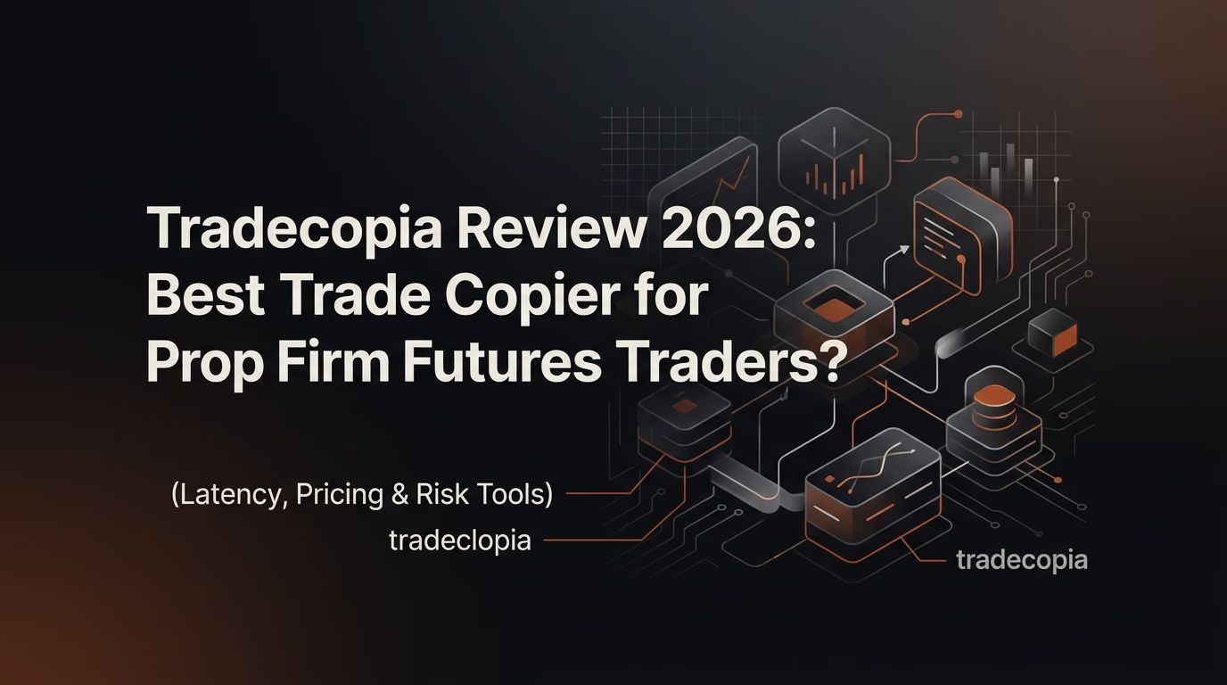 Tradecopia Review 2026: Best Trade Copier for Prop Firm Futures Traders? (Latency, Pricing & Risk Tools) — tradecopia — futures trading platform context, abstract editorial illustration