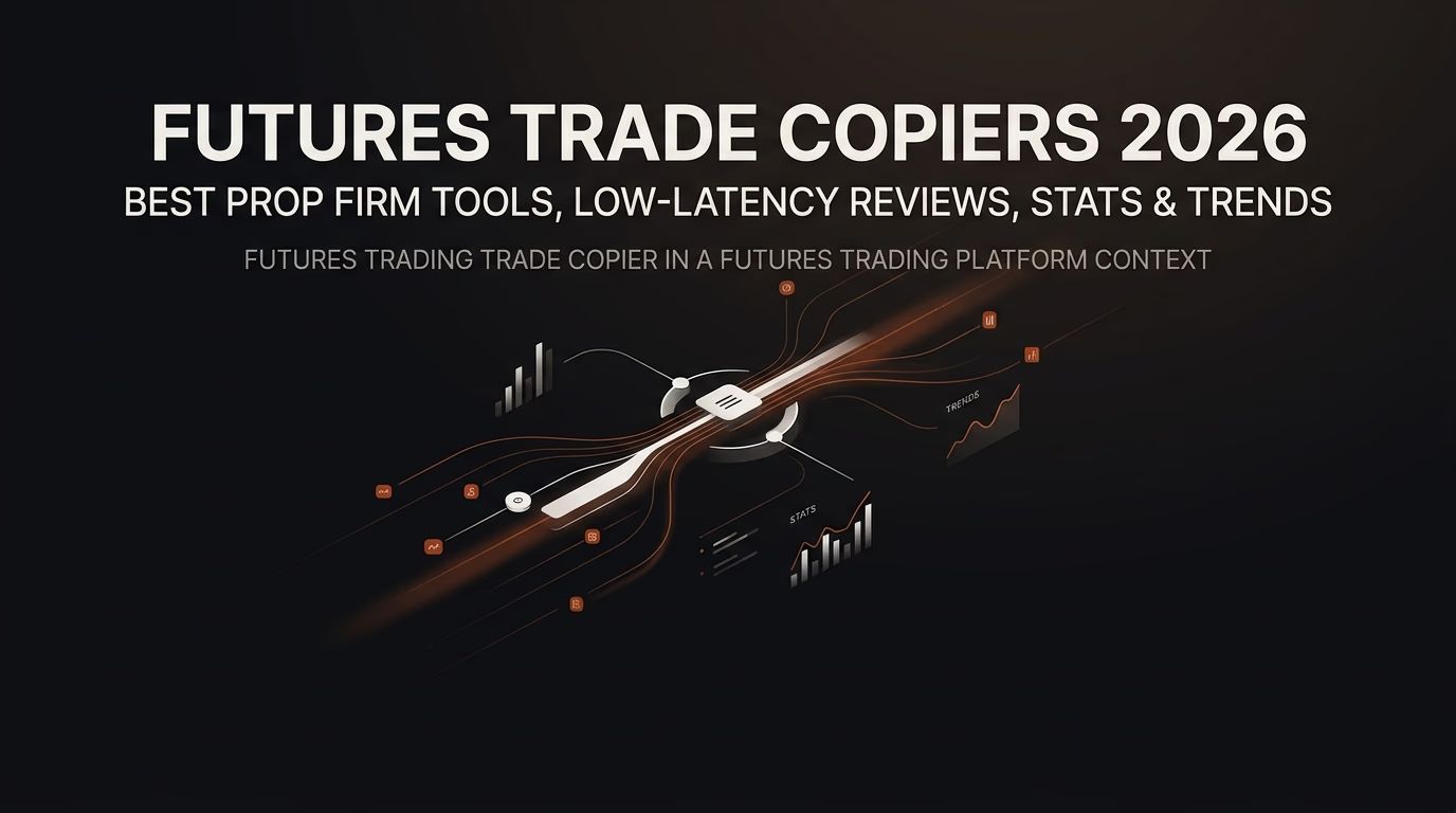 Futures Trade Copiers 2026: Best Prop Firm Tools, Low-Latency Reviews, Stats & Trends — futures trading trade copier — futures trading platform context, abstract editorial illustration