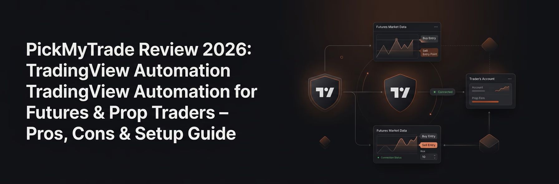 PickMyTrade Review 2026: TradingView Automation for Futures & Prop Traders – Pros, Cons & Setup Guide — pickmytrade — futures trading platform context, abstract editorial illustration