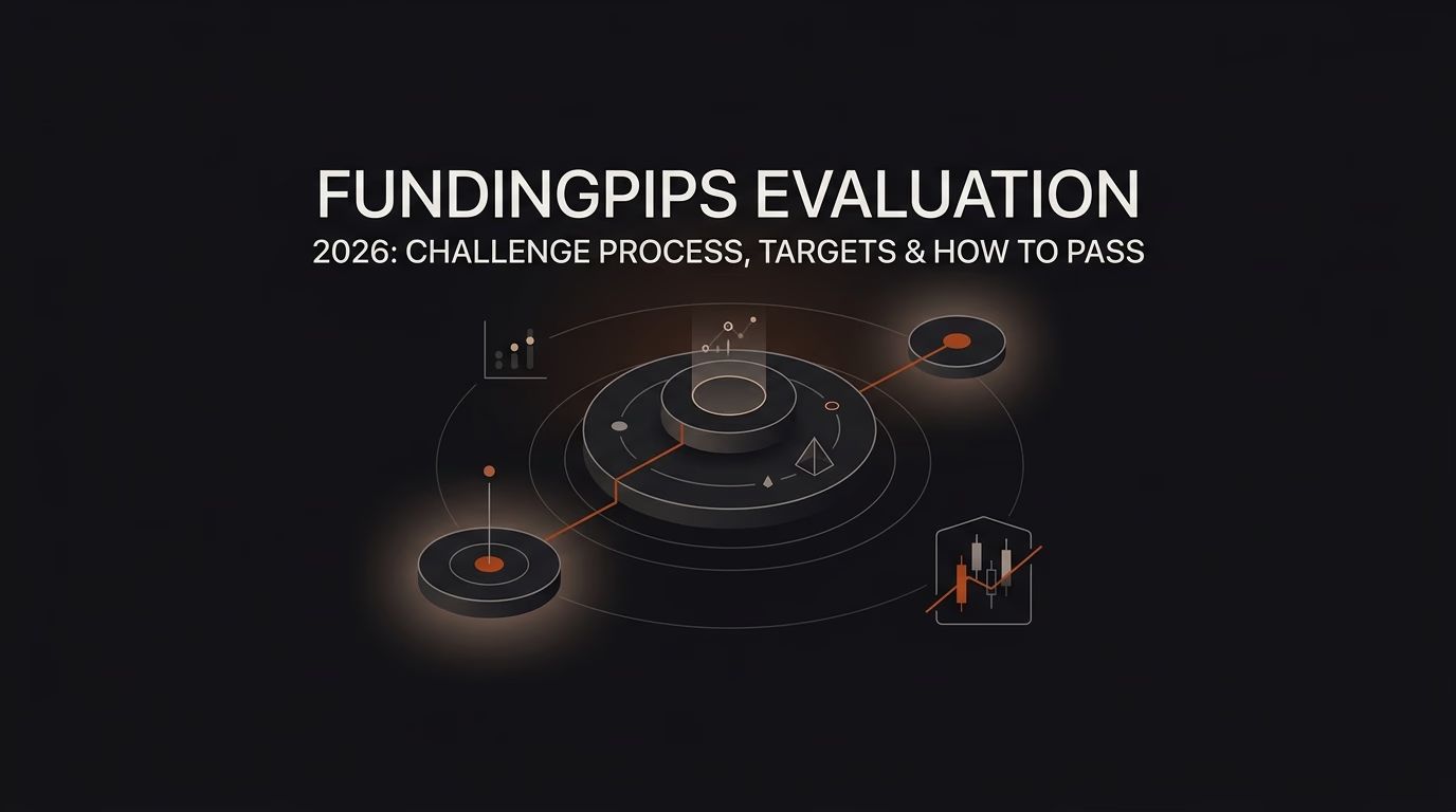 FundingPips Evaluation 2026: Challenge Process, Targets & How to Pass — Fundingpips evaluation — futures trading platform context, abstract editorial illustration