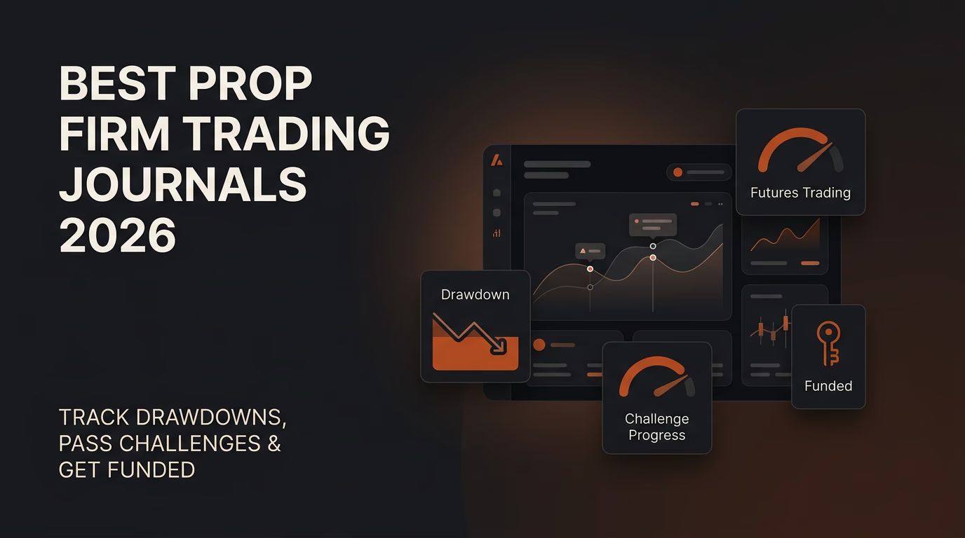 Best Prop Firm Trading Journals 2026: Track Drawdowns, Pass Challenges & Get Funded (Top Tools Reviewed) — prop firm trading journal — futures trading platform context, abstract editorial illustration