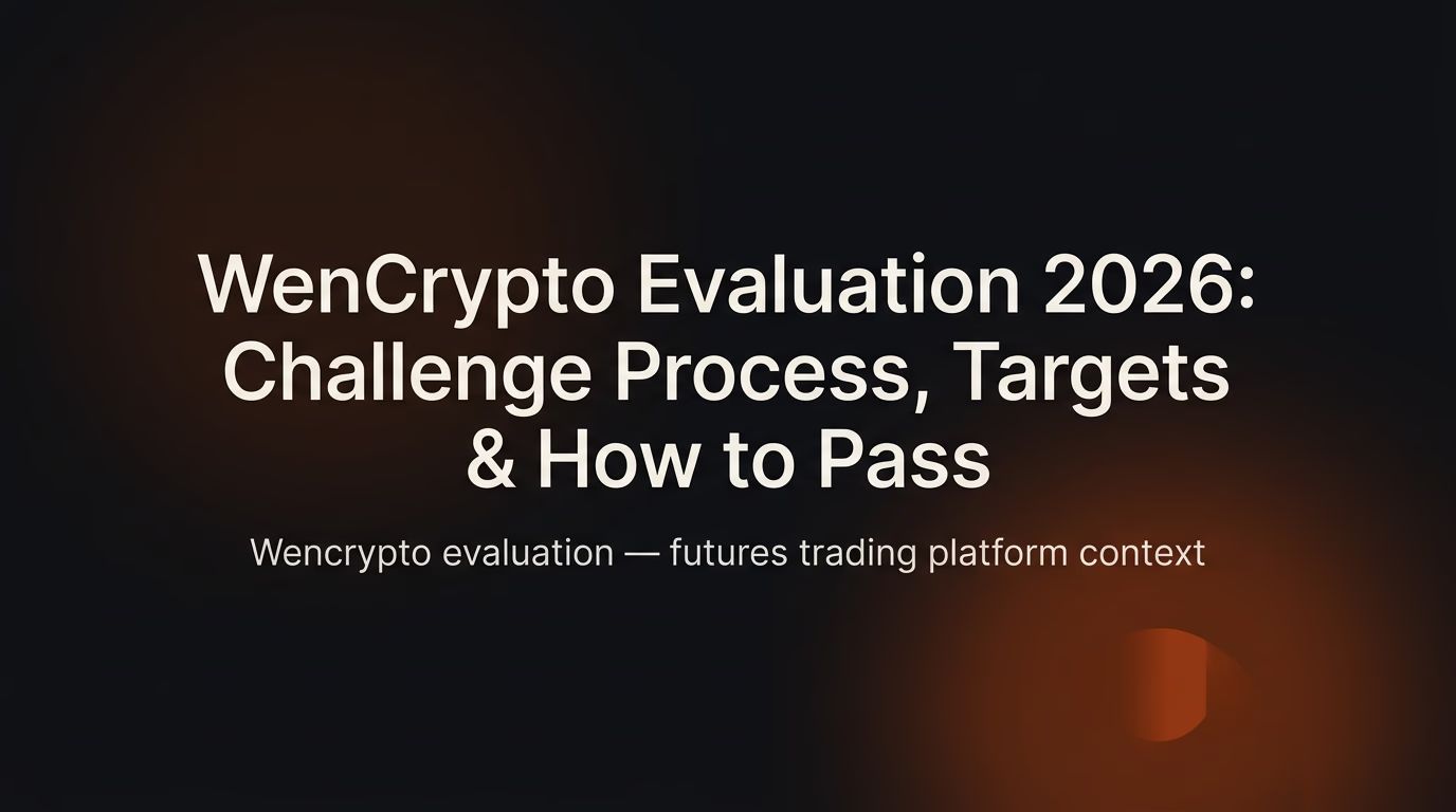 WenCrypto Evaluation 2026: Challenge Process, Targets & How to Pass — Wencrypto evaluation — futures trading platform context, abstract editorial illustration