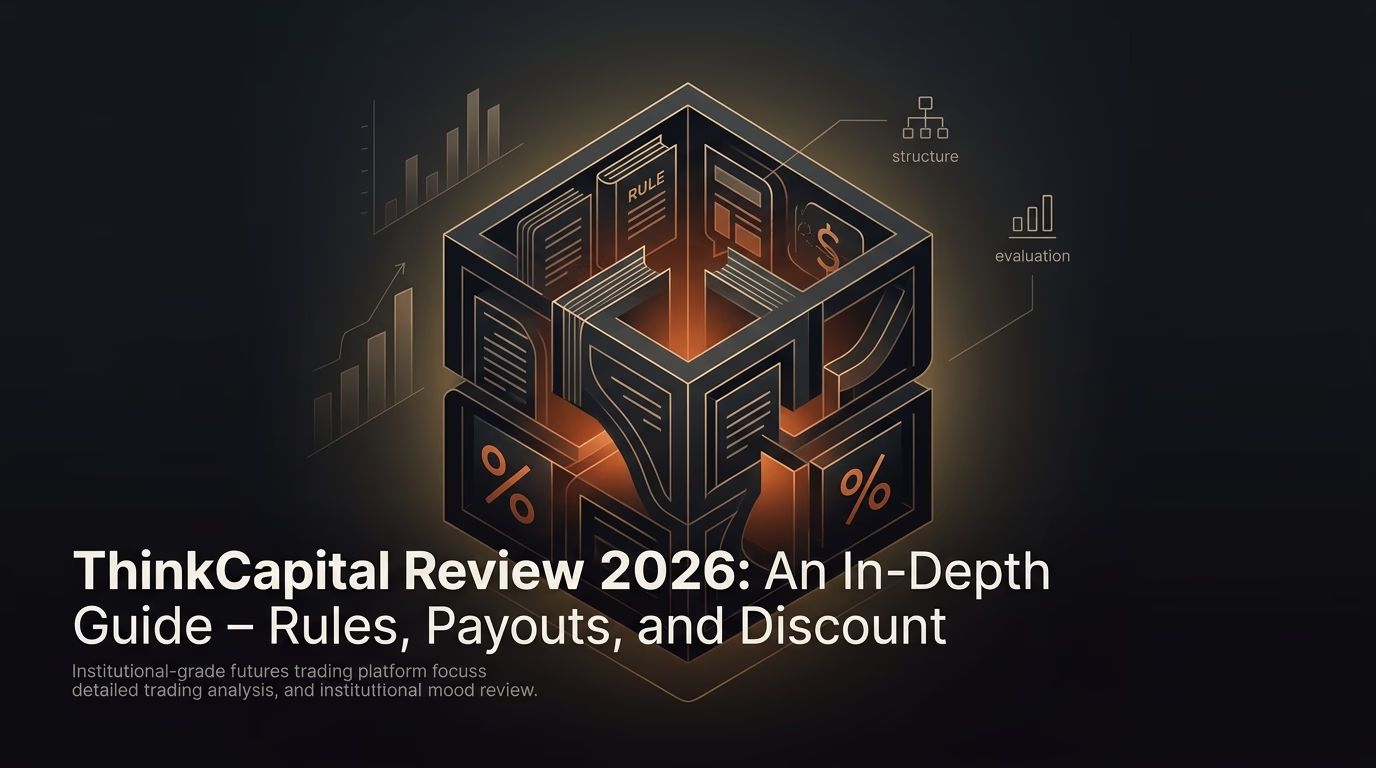 ThinkCapital Review 2026: An In-Depth Guide - Rules, Payouts, and Discount — Thinkcapital review — futures trading platform context, abstract editorial illustration