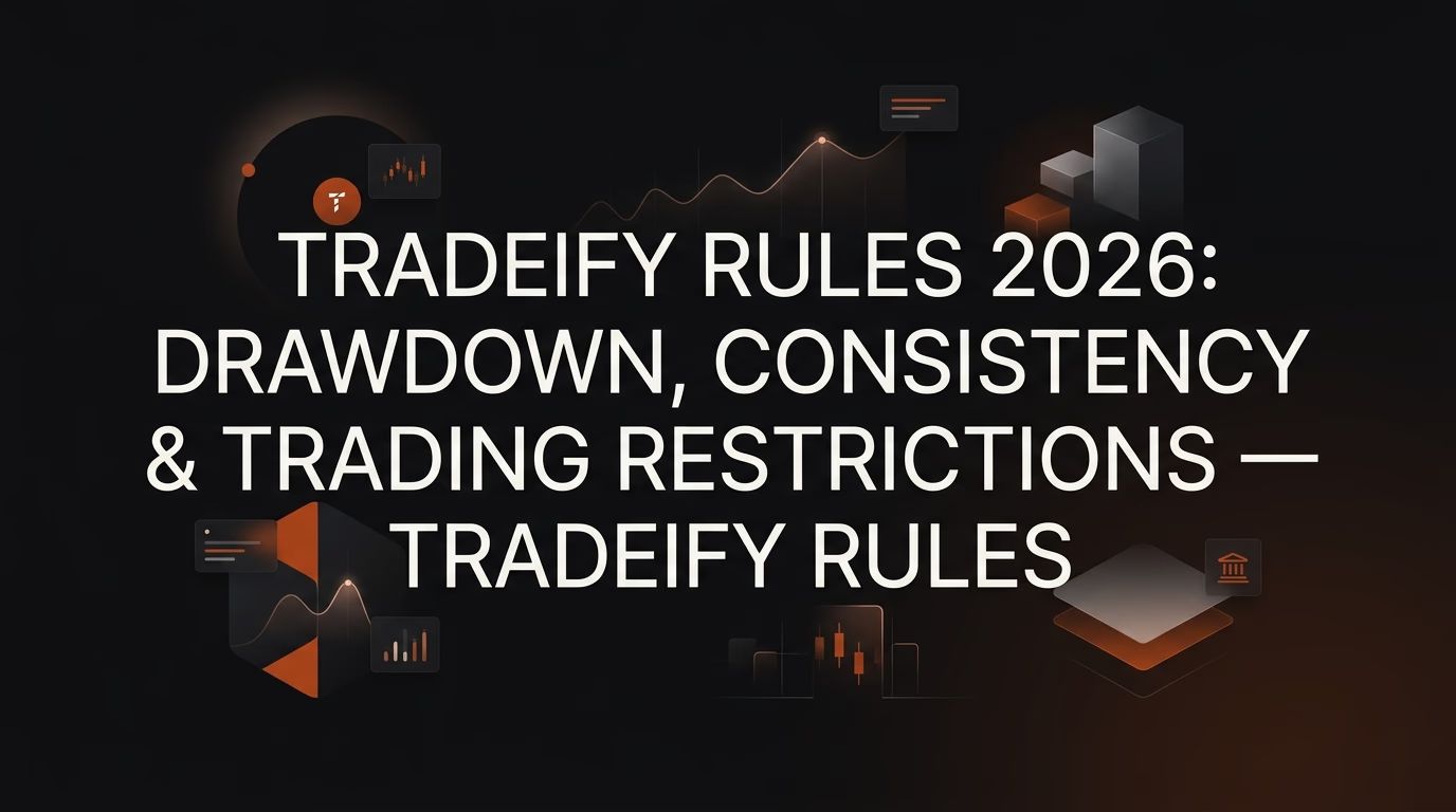 Tradeify Rules 2026: Drawdown, Consistency & Trading Restrictions — Tradeify rules — futures trading platform context, abstract editorial illustration