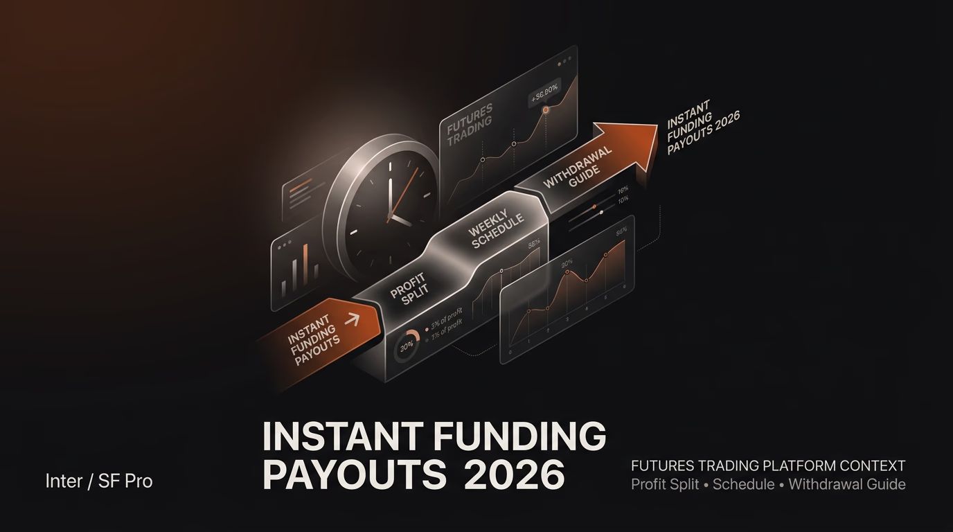 Instant Funding Payouts 2026: Profit Split, Schedule & Withdrawal Guide — Instant Funding payouts — futures trading platform context, abstract editorial illustration